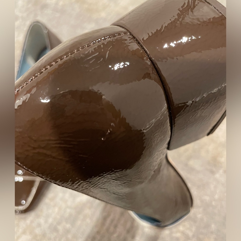 FRANCES VALENTINE Mackie Pump - Chocolate/Oyster Leather Size 8.5B New MSRP $598 - Picture 11 of 11